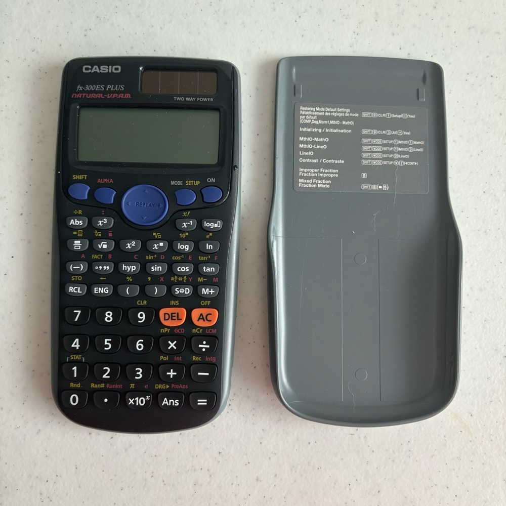 Casio|fx-300ES Plus|Natural-V.P.A.M|Scientific Calculator|Case|Black & Gray|EUC